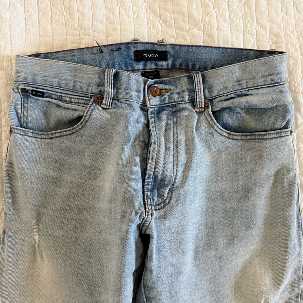 RVCA Sky Blue Men's Straight Jeans